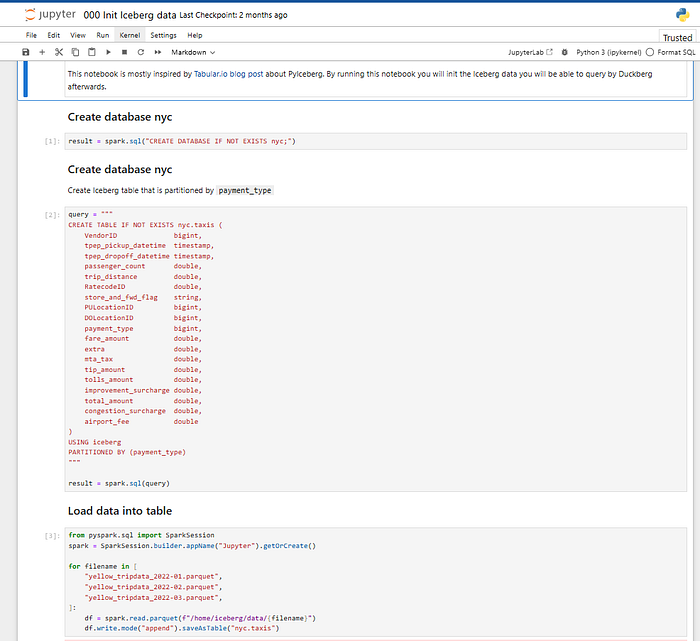 Init Iceberg notebook
